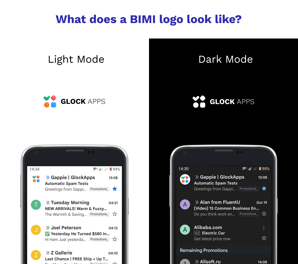 BIMI logo in Light Mode & Dark Mode