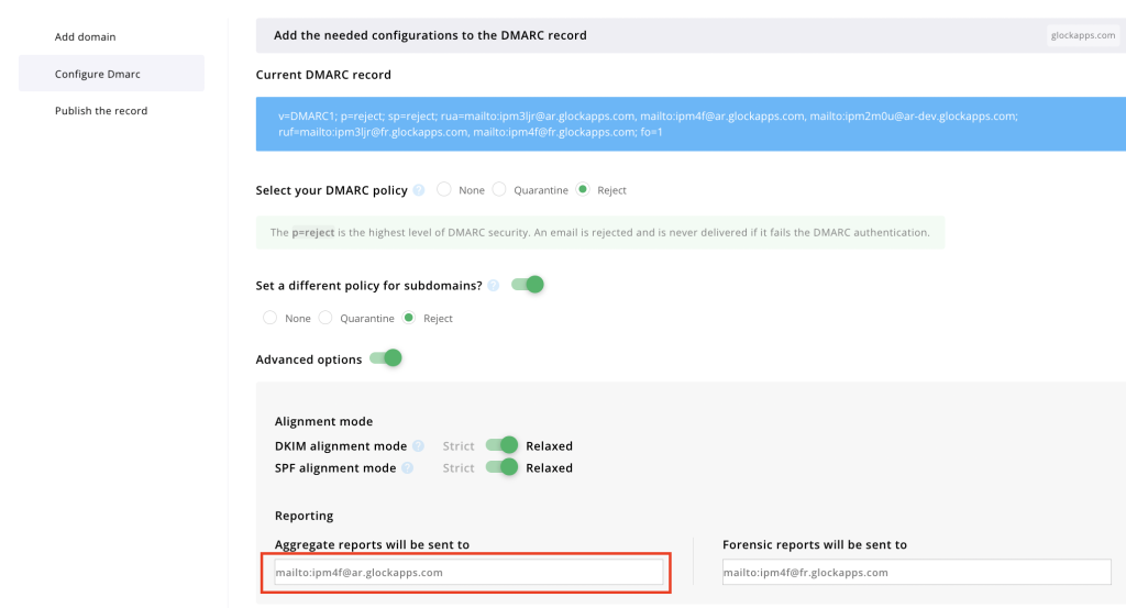 lookup dmarc record