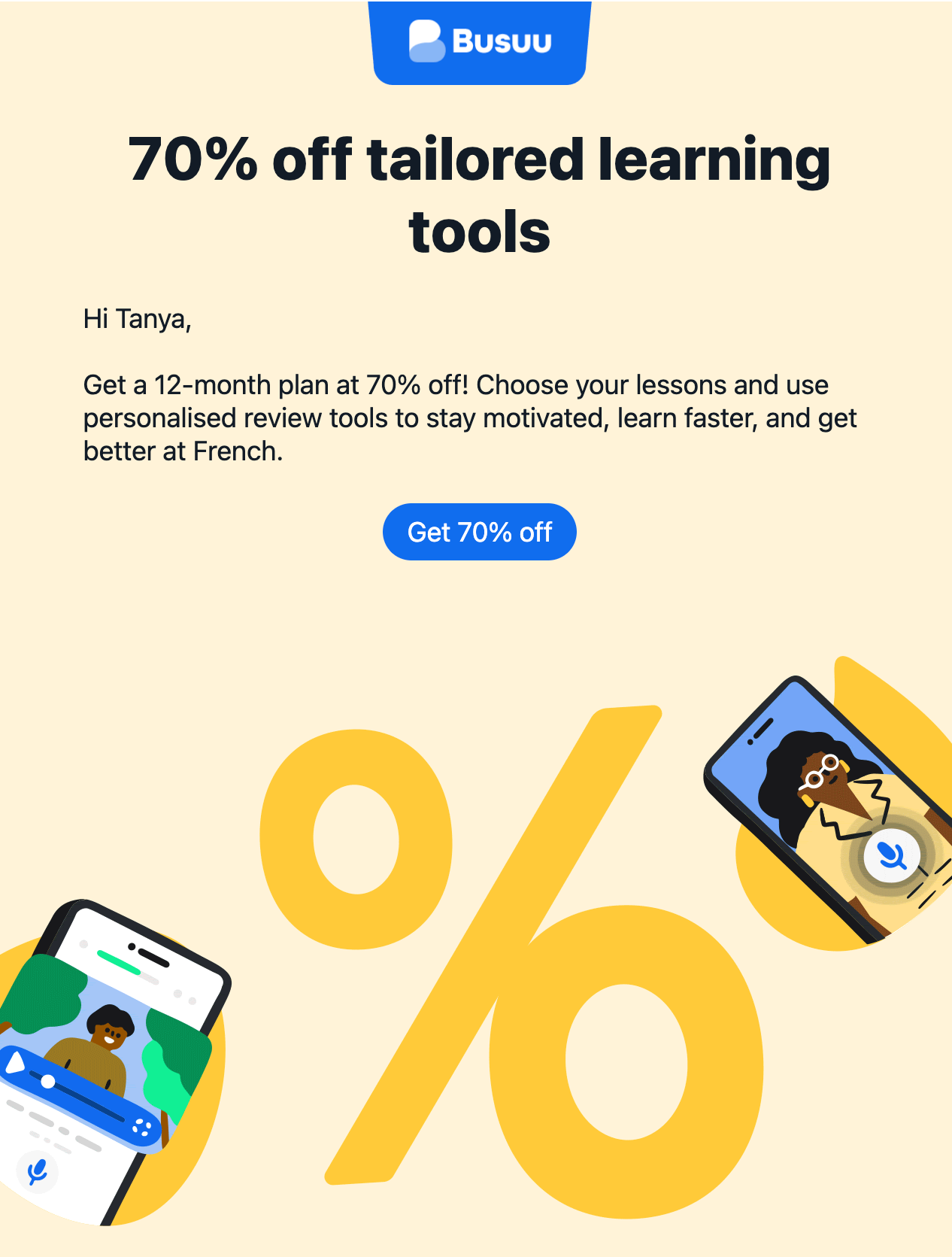 Yellow email template